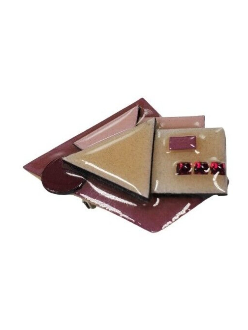 Vintage House Pin by Lucinda Brooch Pink Beige Enamel Resin - Picture 6 of 9